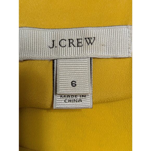 J.Crew Womens Shift Dress Yellow Black Silk Jules Scroll Print Long Sleeve 6 - Picture 3 of 12